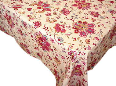 Coated tablecloth (Marat d'Avignon / perse. raw x rose)